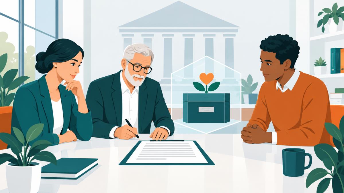 Board members discussing articles of an Estonian foundation